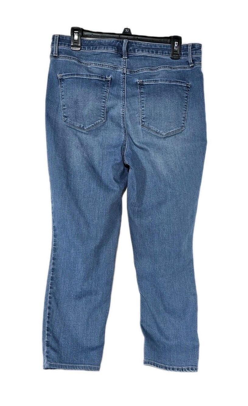 Talbots Crop Jeggings Size 12 Blue Stretch Denim High Rise Skinny Ankle EUC - Picture 3 of 7